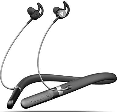 Boult Audio ZCharge Bluetooth Earphones with 40H Playtime, Dual Pairing Neckband, Zen™ ENC Mic, Type-C Fast Charging (10Mins=15Hrs), Biggest 14.2mm Bass Driver IPX5 Premium Silicone Neck Band (Black)