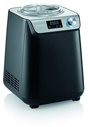 Severin Eismaschine EZ 7409 mit Joghurtfunktion, 1,2 l Fassungsvermögen, selbstkühlend, 2-in-1 mit Rezeptbuch für Sorbets, Eiscreme und Joghurt