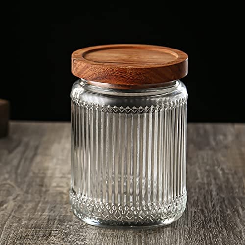 CUNQN Storage Jars 700ml Food Storage Container Airtight Glass Jar with Lids Kitchen Canister for Home and Kitchen