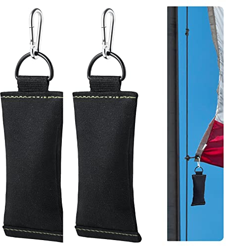 Oudain Flaggengewicht für Fahnenmaste, 0,5 kg, Clip-on-Gewichte, Fahnenmast-Gegengewicht für den Boden windiger Tage, interner externer Fahnenmast (schwarz), 2 Stück