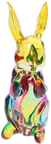 SUPVOX Mini-Hasenfigur aus mundgeblasenem Glas, bunt, mundgeblasenes Glas, Kaninchen, Kristall, Tierstatue, Briefbeschwerer, Ornament, Sammlerstück für Auto, Tischdekoration