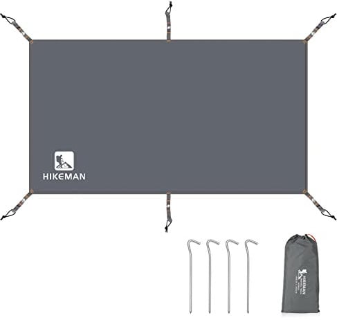 HIKEMAN Bâche de Tente Polyvalente - Tapis de Tente imperméable - Plusieurs Tailles - pour Camping, randonnée, Pique-Nique (Gris mis à Jour, 140 x 210 cm)