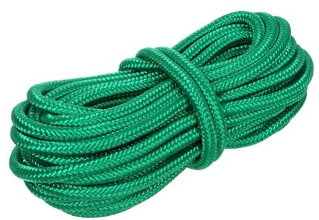 NAJDER Corda in polipropilene verde diametro 14 mm lunghezza 15 m, carico di rottura 16400 N, corda intrecciata universale, paracord, per campeggio, sopravvivenza, giardino, legatura, artigianato