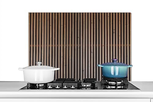 KitchenYeah© Spritzschutz Küchenrückwand Platte Küchen Zubehör Aluminium Platte Herd Spritzschutz WandverkleidungVintage - Holz - Design - Moderne - 80x55 cm
