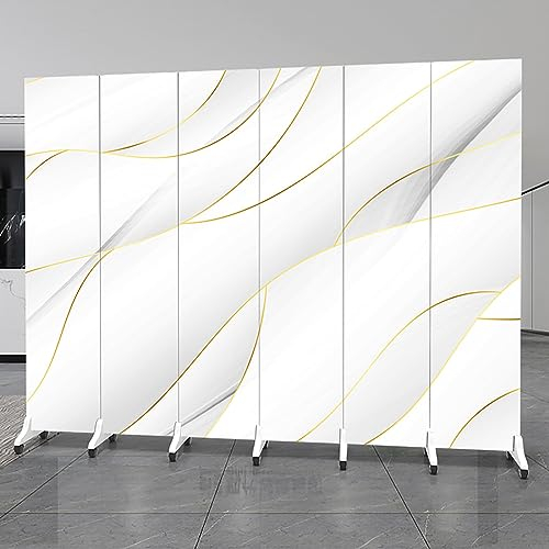 Cloison pliante Séparateur commercial pliable sur roues, Séparateurs autoportants 3 4 5 6 panneaux, écran d'intimité portable pour bureau / studio / hall d'entrée ( Color : Tall 170cm/5.5ft , Size : 6