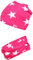 TupTam Mädchen Kinder Beanie Mütze Schlauchschal 2er Set Herbst Winter gefütterte Übergangsmütze mit Loop, Farbe: Jersey zweilagig - Weiße Sterne Amaranth, Hat Size: 54