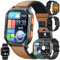 Smartwatch Uomo Chiamata Bluetooth e Risposta Vivavoce, 2,01” Smart Watch con 123 Sport Contapassi Cardiofrequenzimetro Sonno Notifiche Messaggi Orologio Fitness Tracker per Android iOS (Arancio Nero)