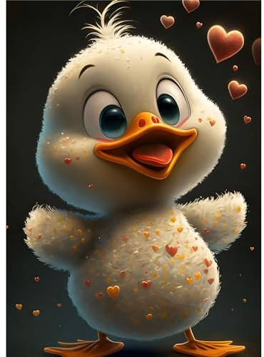 EOBROMD Diamond Painting Ente, 5D Diamant Painting Bilder für Erwachsene Tiere, DIY Liebe Diamant Malerei Set für Wanddekoration 30x40 cm