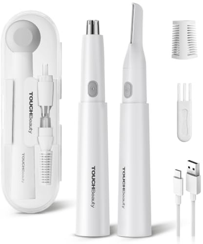TOUCHBeauty Rasoio per peli nasali da donna aggiornato all-in-one con motore da 11.000 giri/min, ricaricabile, IPX7, impermeabile, per viso, orecchie, naso e sopracciglia