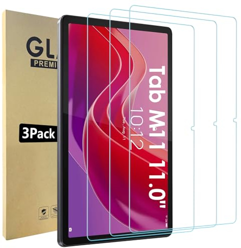 Bigqin 3 Piezas Pantalla de Protector Compatible Con Lenovo Tab M11 11.0, 2.5D Bubble Free/HD/Anti-Huella Cristal Templado Compatible con Lenovo Tab M11 11.0