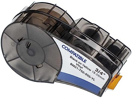vhbw 1x Schriftband-Kassette kompatibel mit Brady M210, M210-LAB, M211 Etiketten-Drucker 19,05mm Schwarz auf Gelb
