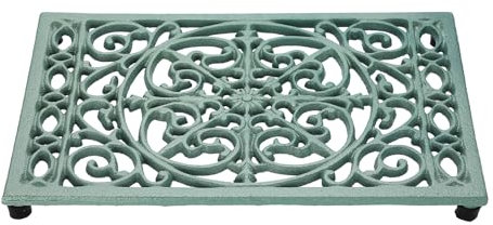 SUMTree Dessous de plat en fonte robuste pour plan de travail de cuisine ou de salle à manger, 24,3 x 16 x 1,9 cm (vert)