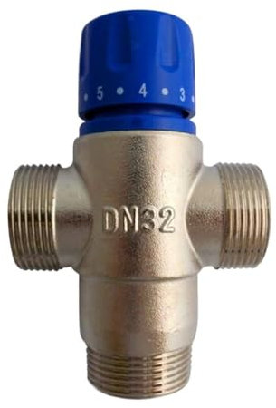 UOUOBEAR 1-1/4 DN32 Solar Energy Thermostatic Mixing Valve Thermostatic Faucet Brass Underfloor Heating Boiler