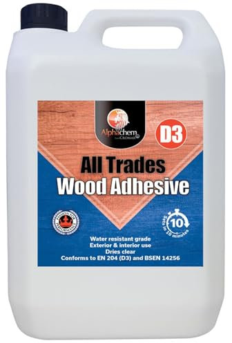 CROMAR AlphaChem D3 All Trades Wood Adhesive | Strong Wood Adhesive | Instant Bonding | Fast Drying Wood Glue Adhesive | Suitable For Wood & General DIY Projects | White – 1L