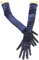 BrightGlow Lang Damen Satin 55cm Classic Elegant Abendhandschuhe 1920er Elastic Satinhandschuhe Opera Party Halloween Karneval Opernhandschuhe Braut Dunkelblau