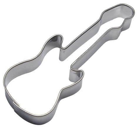 BekkiB - Ausstecher E-Gitarre - ca. 6,7 x 2,5 cm - Spülmaschinengeeignete Gitarren-Ausstechform aus Edelstahl - Zum Backen von Plätzchen - 7825