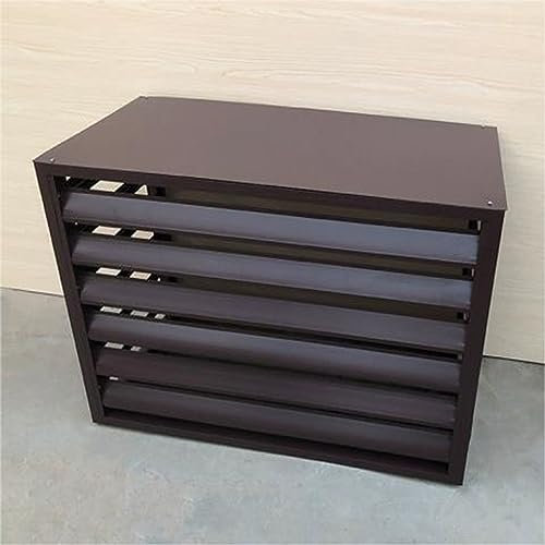 DMMFTERL Zaunschirm für Klimaanlagen, Abdeckung für Außenklimaanlagen, Raumteiler aus Aluminiumlegierung, Gartenzaun, Mülleimergehäuse, Gestell für Außenkondensator (Farbe: Kaffee, Größe: 1