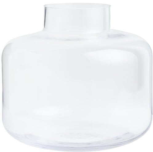 KAYLETIN Vase court en verre pour fleurs, vase court transparent pour tulipes, vases ronds, petits vases en verre pour anniversaire, mariage, pendaison de crémaillère, anniversaire de mariage