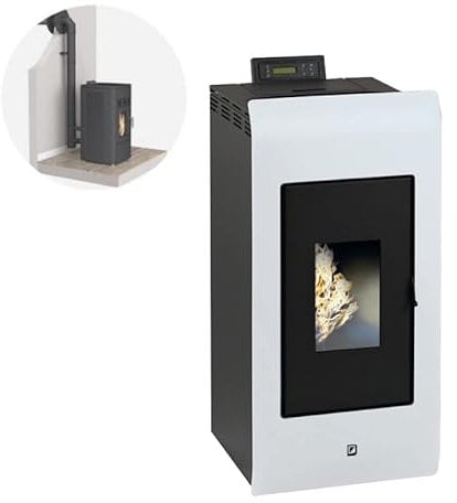 INTERSTOVES - Pack INTERSTOVES Poêle à granulés ZARA 9 Etanche + Kit Conduit Ventouse (sortie façade) - Blanc