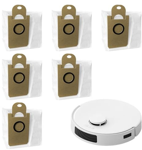 CANCYCC 6 Stück Staubbeutel für Honiture Q5, Q6, Q6 PRO, Ersatzbeutel Zubehörset Staubsaugerbeutel, Großer Kapazität Saugroboter Staubbeutel, für Laresar L6 Pro, Imou L11 Pro, Airrobo T10+, Neabot N2