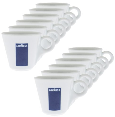 Lavazza Blu Collection Espresso Tasse, 12er Pack, Kaffeetasse, Porzellan, Weiß, 75ml, 20002024