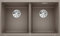 BLANCO SUBLINE 350/350-U – Évier de Cuisine Double Sous Plan pour Meubles Bas de 80 cm de Large – SILGRANIT – Marron – 523581