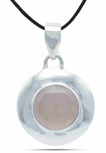 mantraroma Kettenanhänger 925 Silber ZABALA rund mit Edelstein