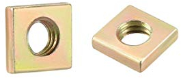 sourcing map 50 Stücke Vierkantmuttern M4x7mmx2mm gelb verzinkt metrisches Sortiment Kit