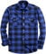 siliteelon Karohemd Herren Flanellhemd Baumwolle Holzfällerhemd Kariertes Langarmhemd Oktoberfest Mountainbiken Blau und Schwarz 2XL