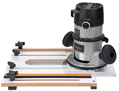 POWERTEC 71399 Oberfräsen-Riffelvorrichtung, Oberfräsen-Vorrichtung für präzise Rillen, Obertisch-Zubehör