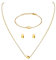 JewelryWe Armband Halskette Ohrringe 4er Set: Gold Edelstahl Schloss Sperren Schmuckset von Armkette, Ohrstecker und Kette mit Anhänger Mode Schlicht Schmuck Geschenk für Damen Mädchen