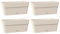 Kigima Lot de 4 jardinières 30 x 13 x 12 cm - Beige - Jardinière robuste pour balcon et rebord de fenêtre - En plastique - Élégante jardinière de balcon avec réservoir d'eau - Petite jardinière de