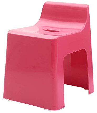 MFLASMF Fußhocker Osmanischer Kunststoffhocker Kinderhocker Badhocker Niedrige Schuhbank Haushalts-Tritthocker Wohnzimmer Badezimmer, 5 Farben (Farbe: Weiß, Größe: 25,5 x 33,5 x 41 cm)