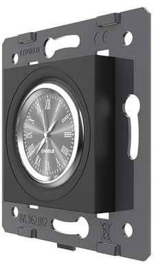 Luxus-Time LIVOLO Innenleben Uhr Wanduhr Küchenuhr analog Unterputz in schwarz für Glasrahmen Römisches Ziffernblatt