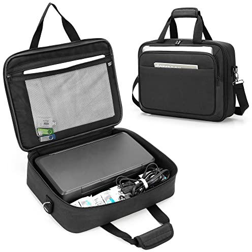 samdew Aufbewahrungs Tasche für Mobile Drucker, Kompatibel mit HP Tango/Tango X, HP Officejet 250/200, Trage Tasche für Drucker, mit Laptop Schicht(bis zu 14), Trolley Gurt, Nur Tasche