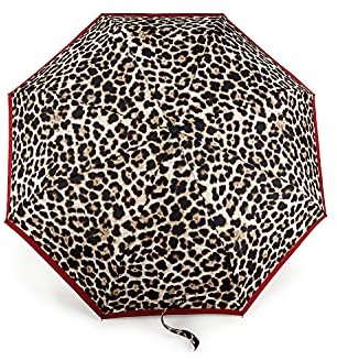 Fulton Minilite Regenschirm, glänzender Leopardenmuster, starker, leichter, windabweisender Rahmen, mehrfarbig, Einheitsgröße, Klassisch
