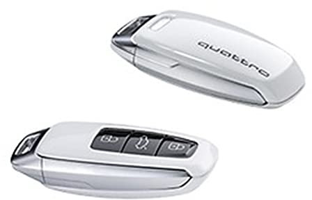 Audi 4N0071208BS9R Coque de clé avec Logo Quattro Uniquement pour clé 8Y0959754 4N0959754 (Blanc glacé)