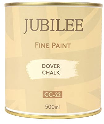 Guild Lane Jubilee Furniture Paint – Upcycle & Transform Wood, Metal & Glass – Soft Sheen Finish for Indoor & Outdoor – Durable & Easy to Apply Multi-Surface Paint (Dover Chalk, White, 500ml)