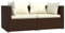 Gecheer 2-Sitzer-Sofa mit Kissen 2-Sitzer Gartensofa Rattan Sofa Lounge Sofa Rattansofa Balkonsofa Gartenmöbel Balkonmöbel Loungemöbel Sofa Braun Poly Rattan