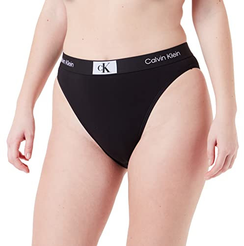 Calvin Klein Slip Brasiliana Donna High Waist Brazilian Vita Alta, Nero (Black), XS