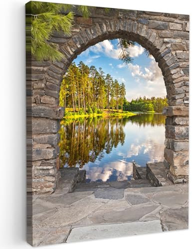 MuchoWow© Impression sur Toile Decoration Murale Peinture 50x70 cm Tableaux Decoratifs Muraux Décoration Chambre Paysage - Vue - Eau