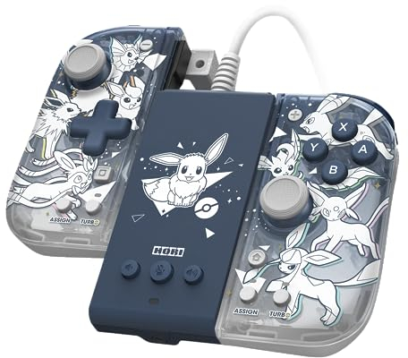 HORI Manette Set Adaptateur Mode Télé + Split Pad Compact (Évolutions Évoli) pour Nintendo Switch - Licence Officielle Nintendo et Pokémon