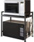Soporte Microondas Extensible pared Encimera, Estante para Microondas de Suministro de vajilla de Almacenamiento para Colgar, Microondas Rack Capacidad de Carga de 25 kg, Negro(40/64*45*36,5 cm
