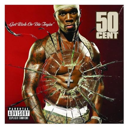 OWNPET Sänger 50 Cent Get Rich Or Die Tryin Musik Cover Leinwand Poster Wandkunst Dekor Druck Bild Gemälde für Wohnzimmer Schlafzimmer Dekoration ungerahmt 30 x 30 cm