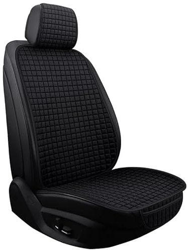 XIBANY Auto Sitzbezüge Set für VW Golf 7 Variant/Golf Variant R R-Line Wagon, Autositzbezüge Kompletter Satz, Flachs Auto Schonbezug Set Sitzkissenschutz Atmungsaktiv Allwetter,A Black