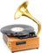 Tourne-Disque Vinyle, avec Tourne-Disque Vintage Bluetooth en Forme De Corne,La Vitesse Réglable À Trois Vitesses Prend en Charge 33% 8 Vitesses Différentes
