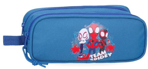 Joumma Marvel Team Spidey Doppelmäppchen, Blau, 22 x 12 x 5 cm, Polyester, 1,45 l, blau, Talla única, Doppelmäppchen