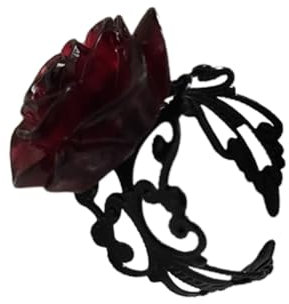 Scnvsi Punk-Gothic-Ringe mit Rosenmotiv, verstellbar, hohl, für Frauen, Hexe, Pagan, Vintage, Halloween, Cooles Mädchen, Geschenk, Party-Schmuck