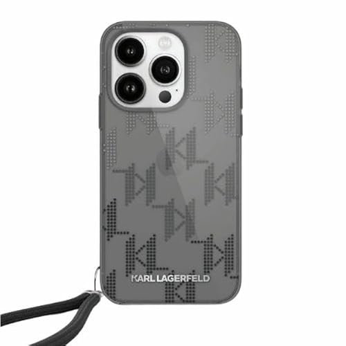 CG MOBILE Karl Lagerfeld KLHCP15XHKDPNSK Hülle für iPhone 15 Pro Max 6.7 Schwarz hardcase IML Mono KL Pattern & Cord