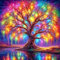 Baum des Lebens Diamond Painting 5D DIY Kit Bunter Zauberbaum Diamant Kunst Kits für Erwachsene & Kinder - Rund Vollbohrer Diamant Kunst Malerei Stickerei Set, Anfängerfreundlich, Wanddeko（30x30cm）